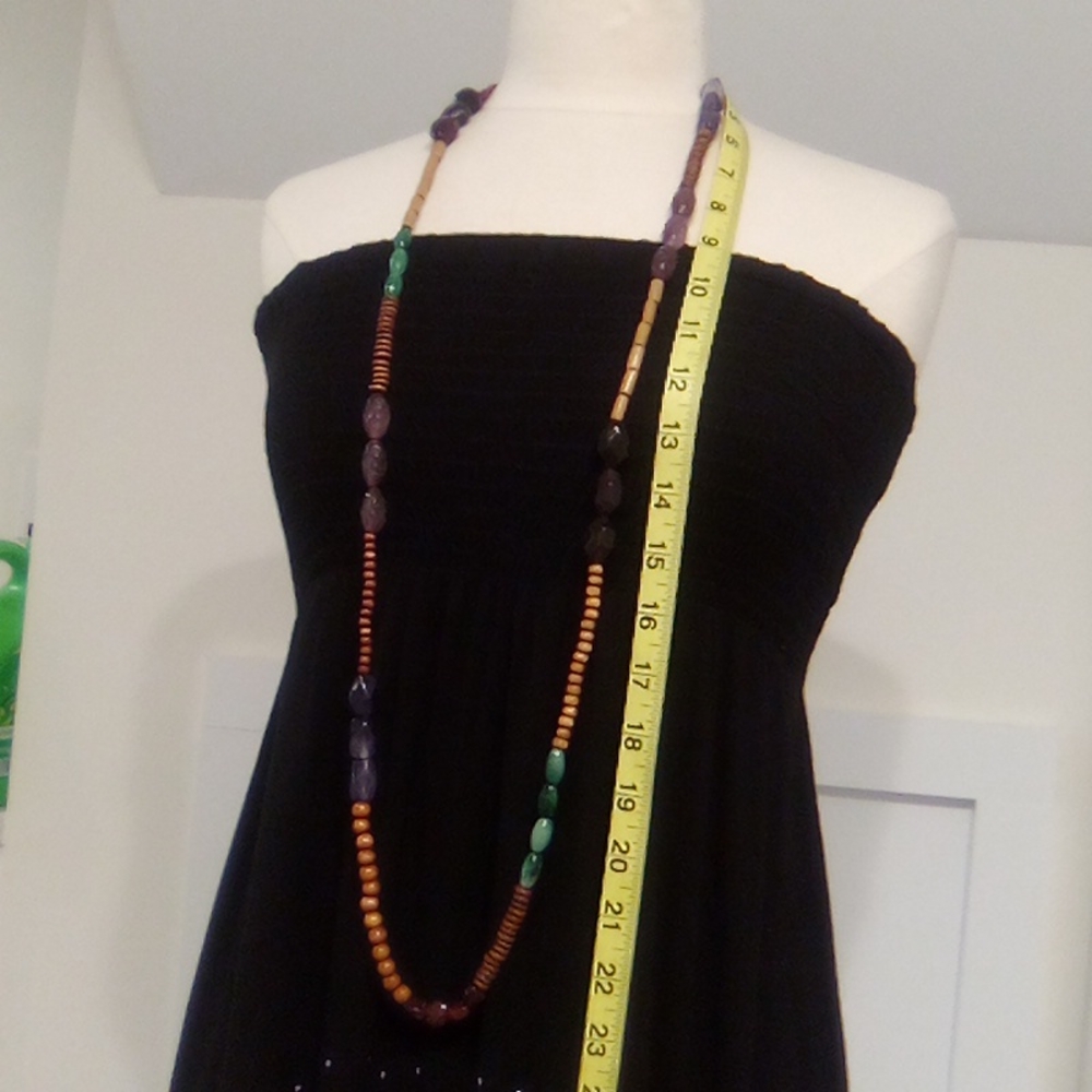Long Vintage Boho Bead Necklace By Laila Rowe